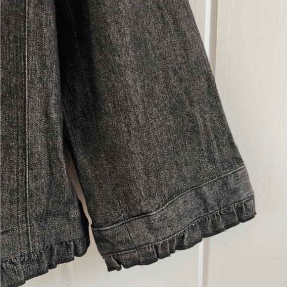 Sandro Denim Ruffle Jacket Tweed Pattern Women’s Petite Large Quiet Luxury - Picture 15 of 16